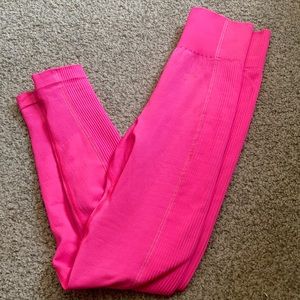 Hot neon pink Gymshark high rise leggings